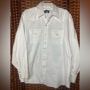 Panhandle Slim Ranch & Town White Pearl Snap Western Shirt Mens XL